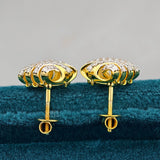 screw back view of square cut diamond earrings
