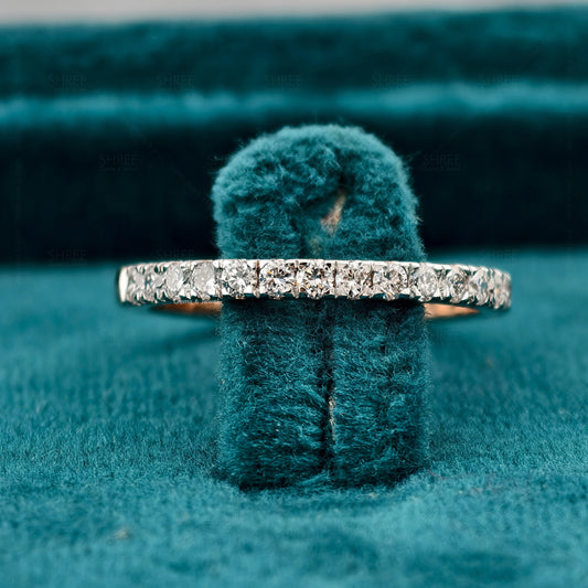 Front ​view of Stackable Lab Grown Round Diamond Half Eternity Band