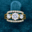 Round Cut Lab Diamond Three-Stone Wedding Ring