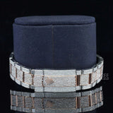 Back side of Two Tone Pave Dial Moissanite Watch | Rose Gold Luxury Iced Watch