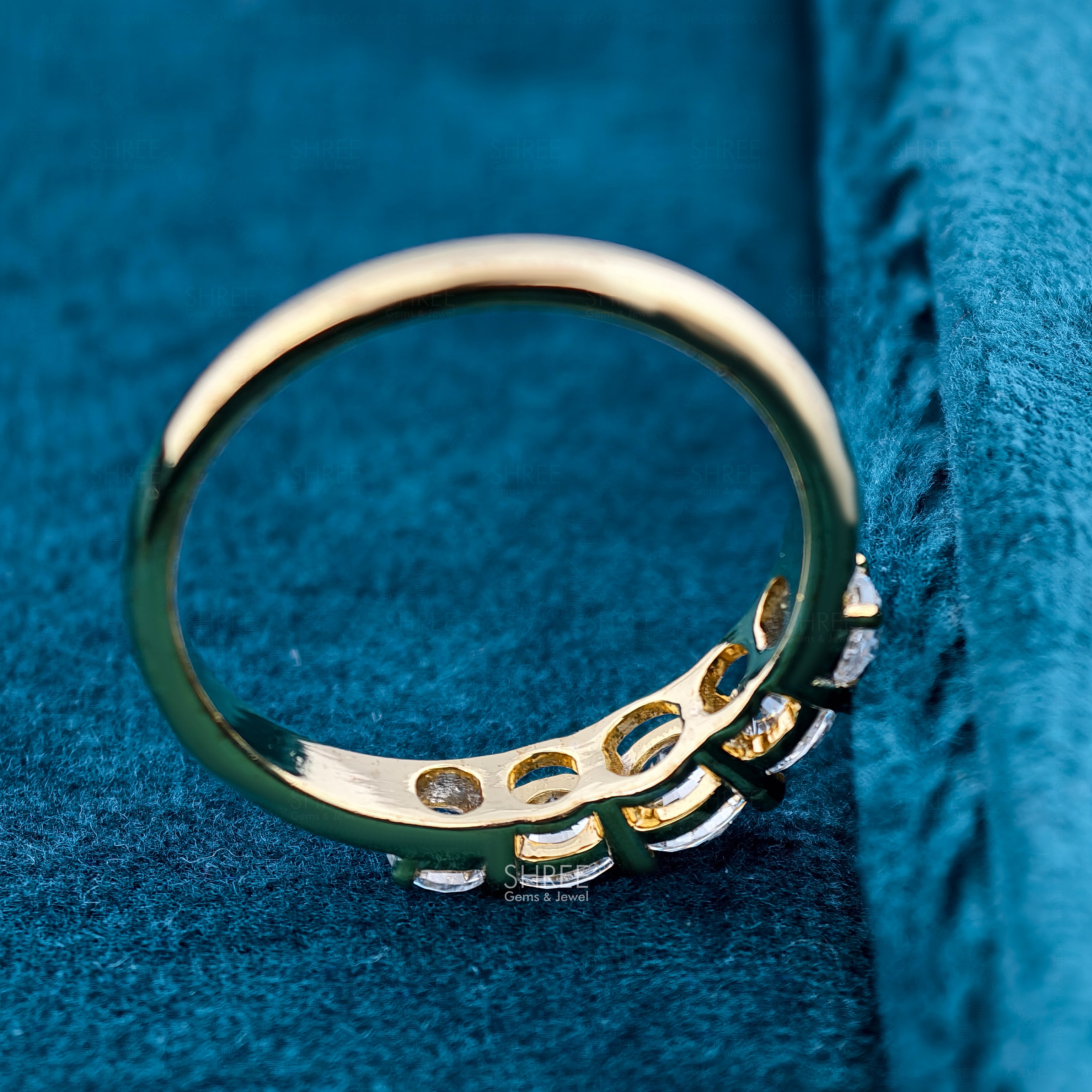 Round Cut Lab Diamond Five Stone Anniversary Ring