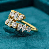 Side Angle of Unique Double Row Diamond Wedding Band