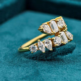 Side view of Unique Double Row Diamond Wedding Band