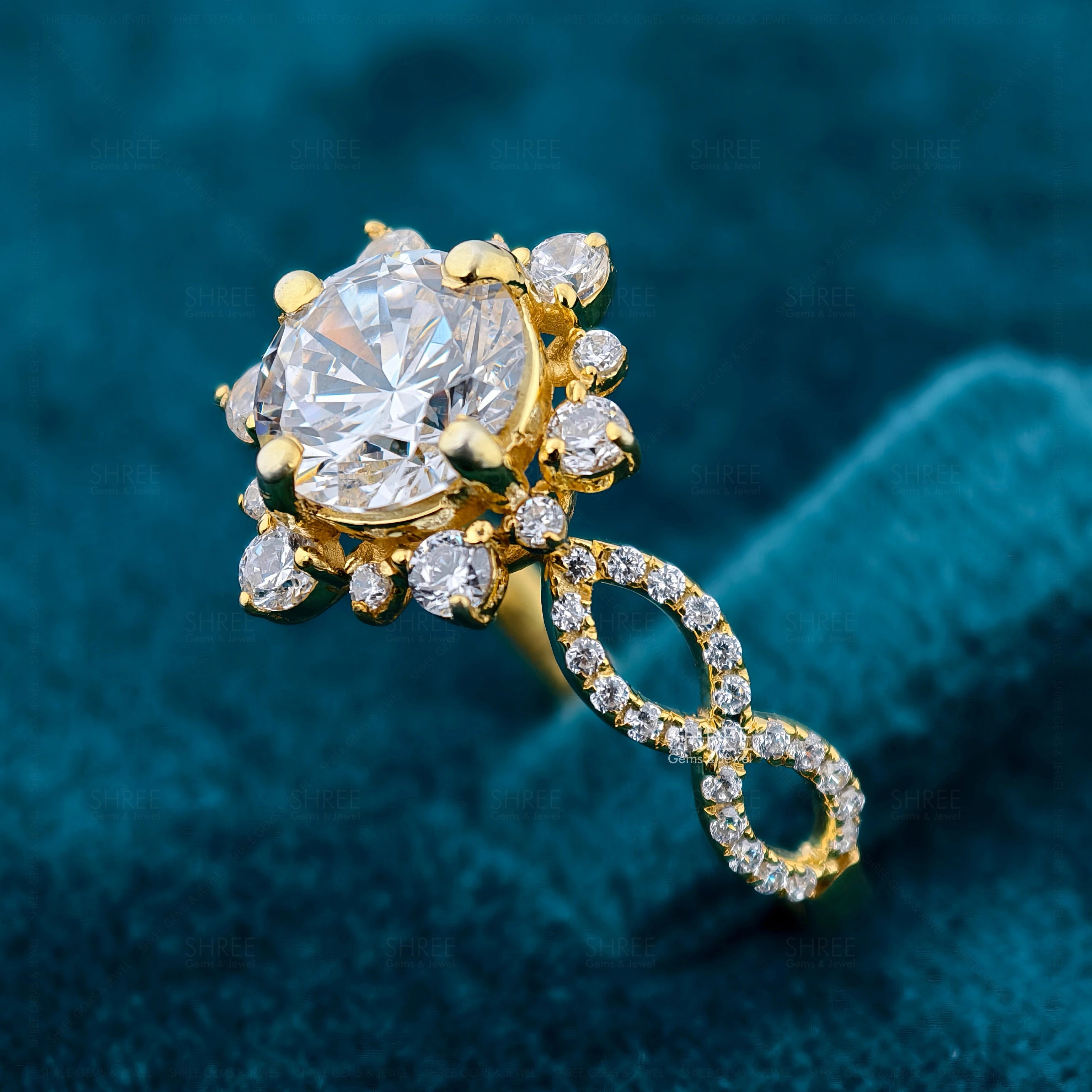 Side View of Vintage Lab Grown Engagement Rings