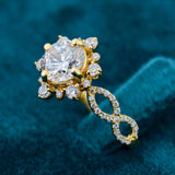 Side View of Vintage Lab Grown Engagement Rings