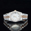 Front View of White Dial Date Just Style Moissanite Watch  41 Mm  Rose Gold Tone