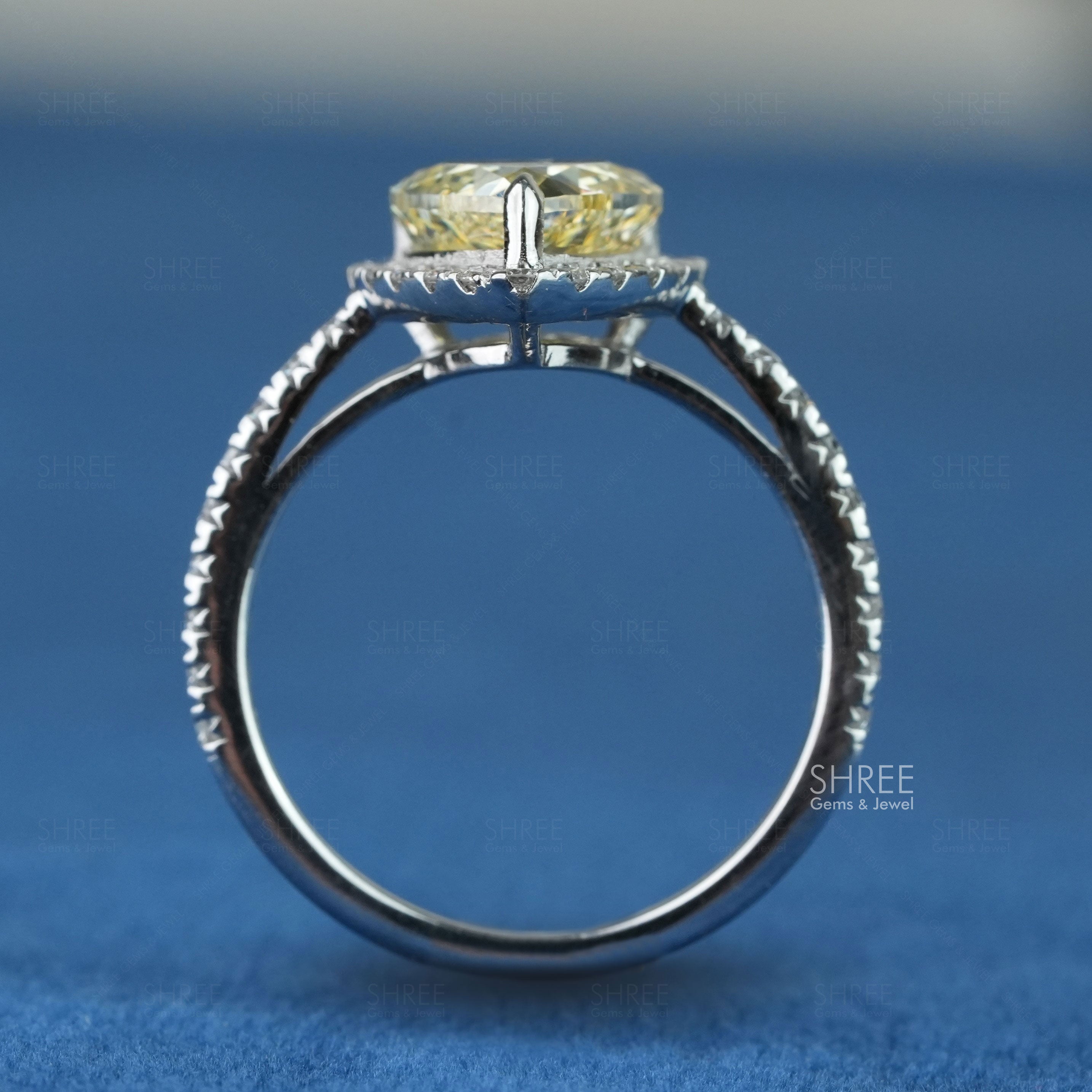 top view of yellow diamond ring​
