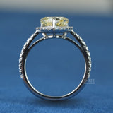top view of yellow diamond ring​
