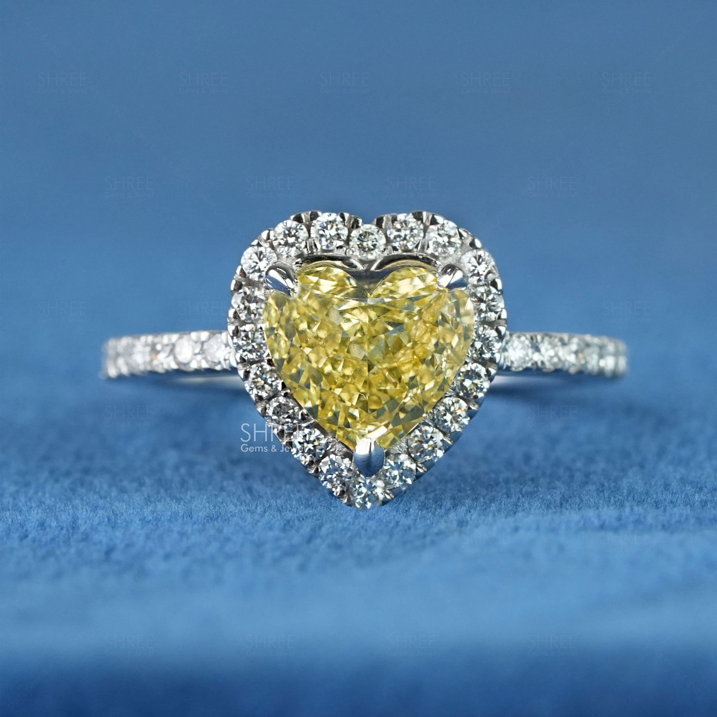 front view of heart halo diamond ring
