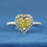 front view of heart halo diamond ring