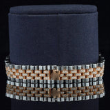 Back View of Datejust Style Moissanite Watch 41mm – Yellow Dial Rose Gold