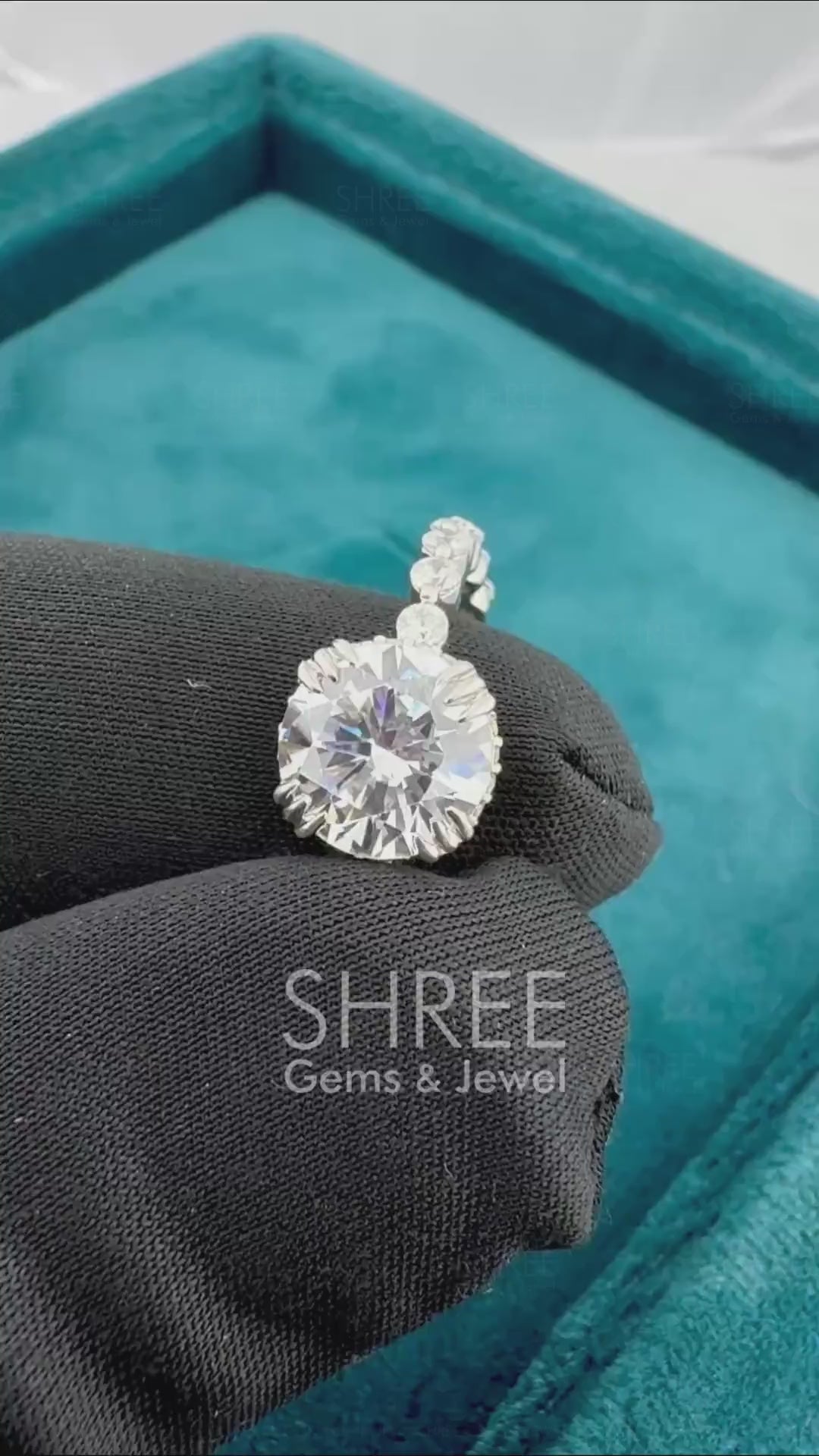 Video of 2 Carat Round Hidden Halo Engagement Ring