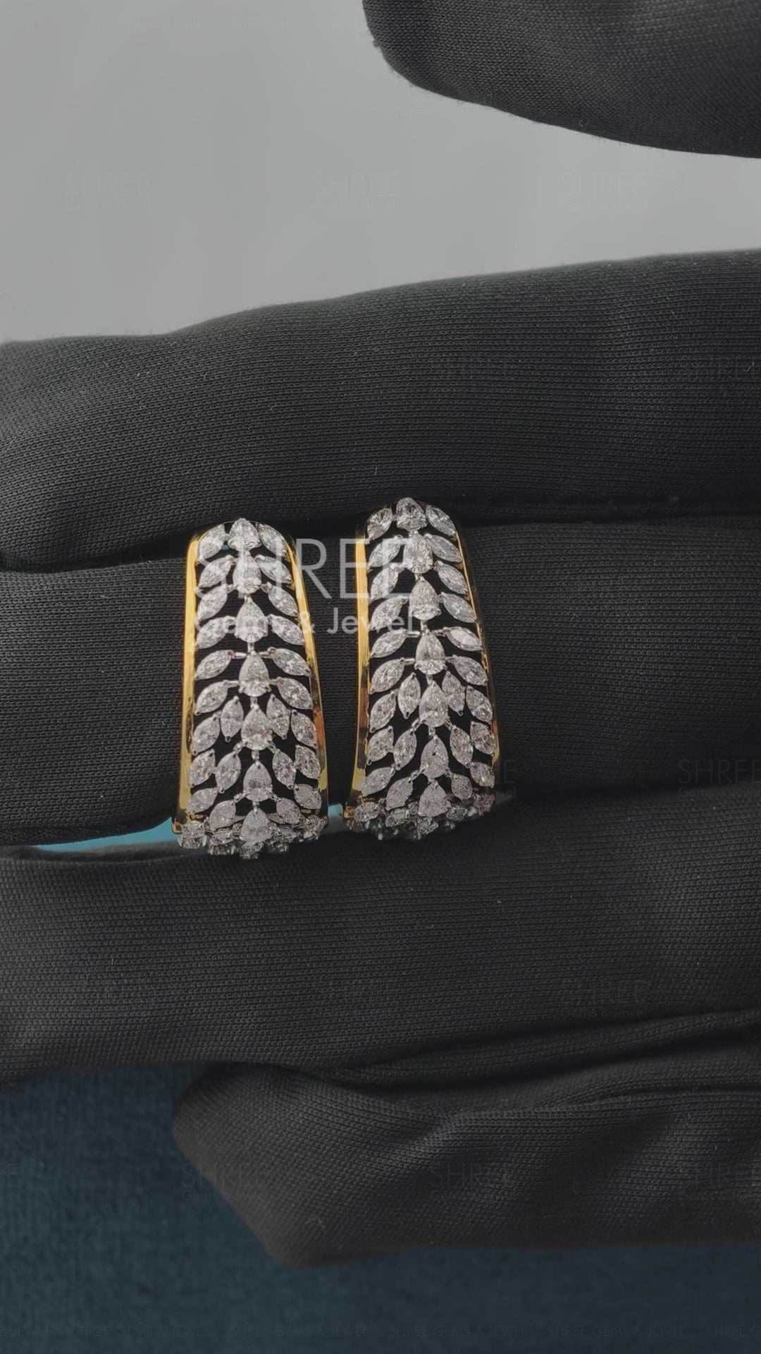 Video of Lab Diamond Hoop Earrings for Women​

