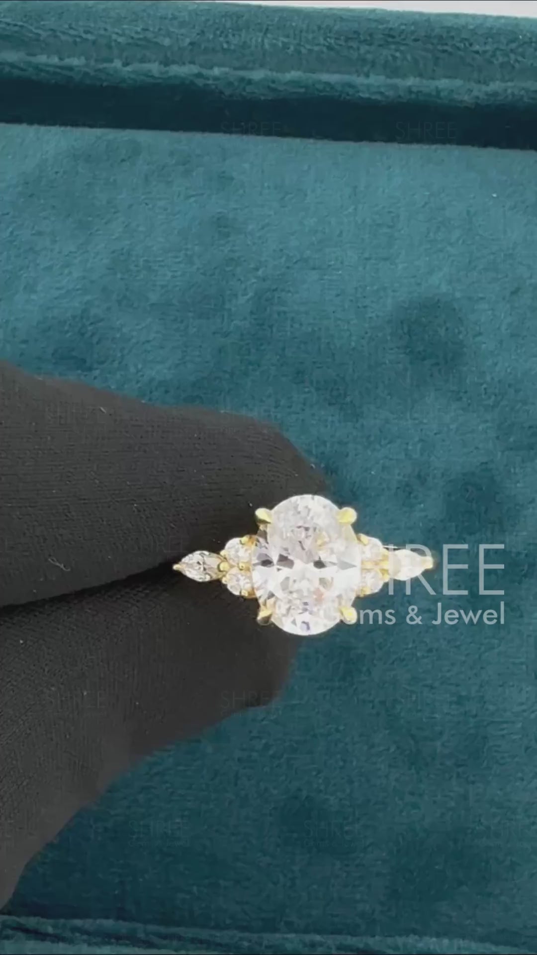 Video of 2 Carat Oval Lab Grown Diamond Engagement Ring