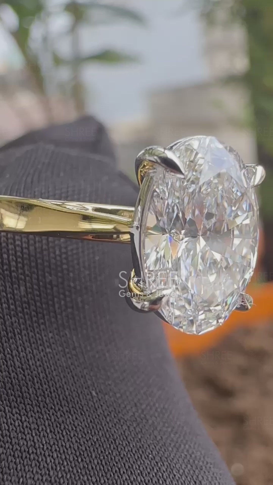 Video of 2 Carat Oval Lab Grown Diamond Ring