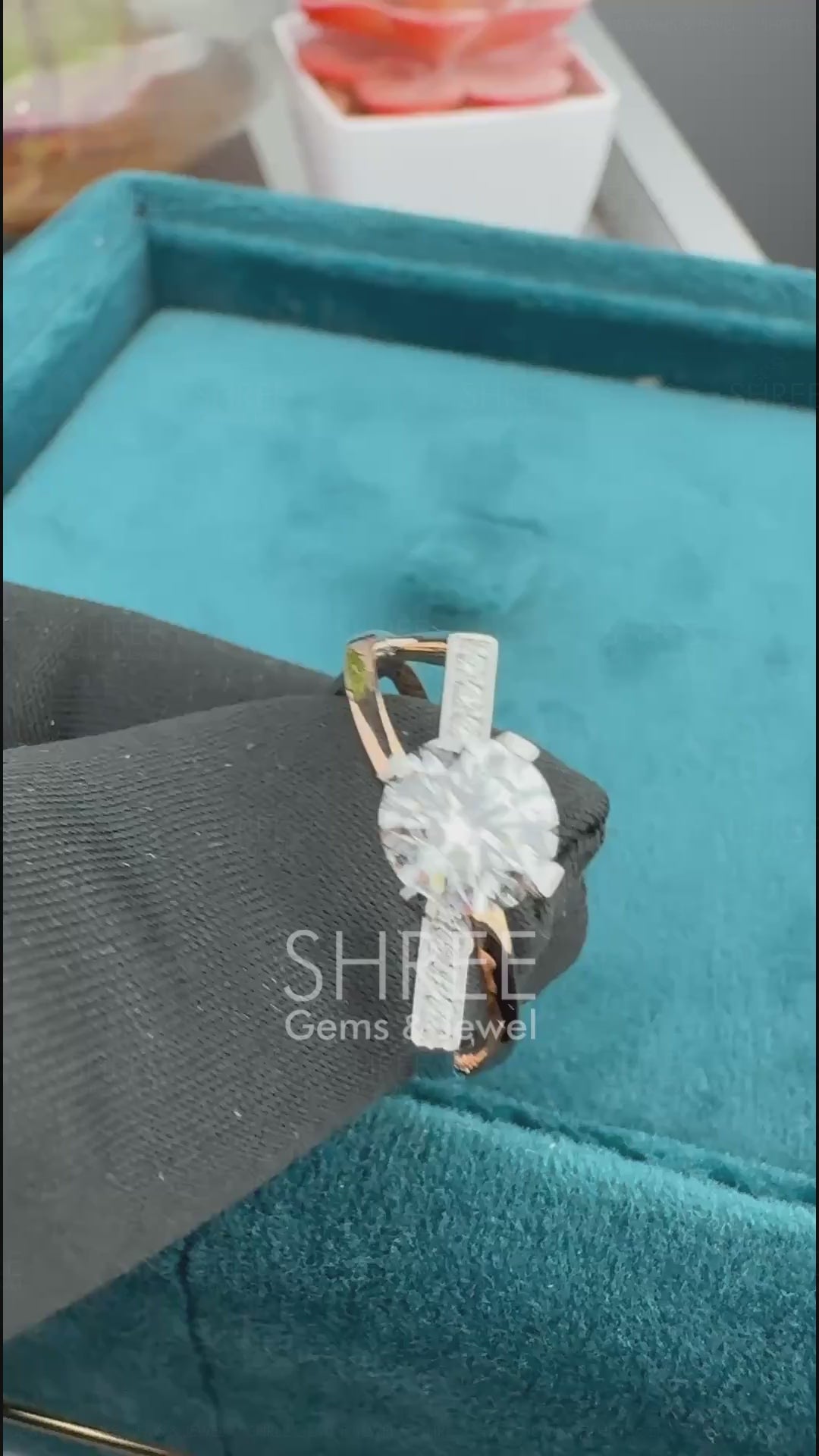 Video of Round Lab Diamond Crossover Ring