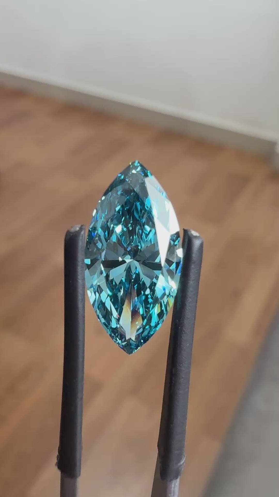 Video of 3 Ct Blue Marquise Lab Created Diamond