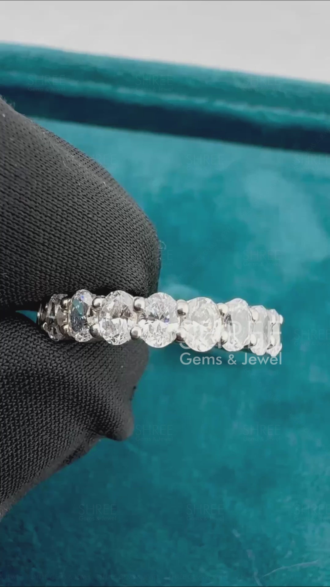 Video of 1 Carat Oval Diamond Half Eternity Band​