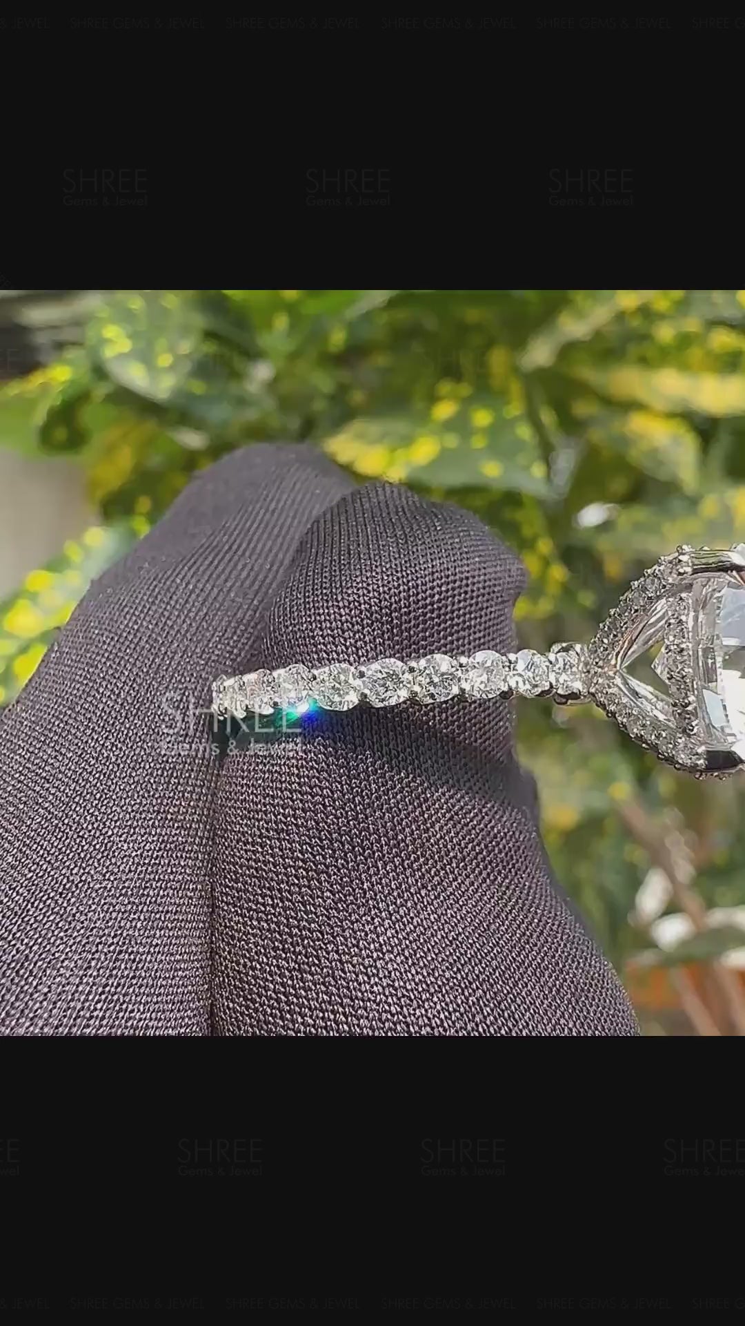 Video of Round Diamond Ring with Hidden Halo