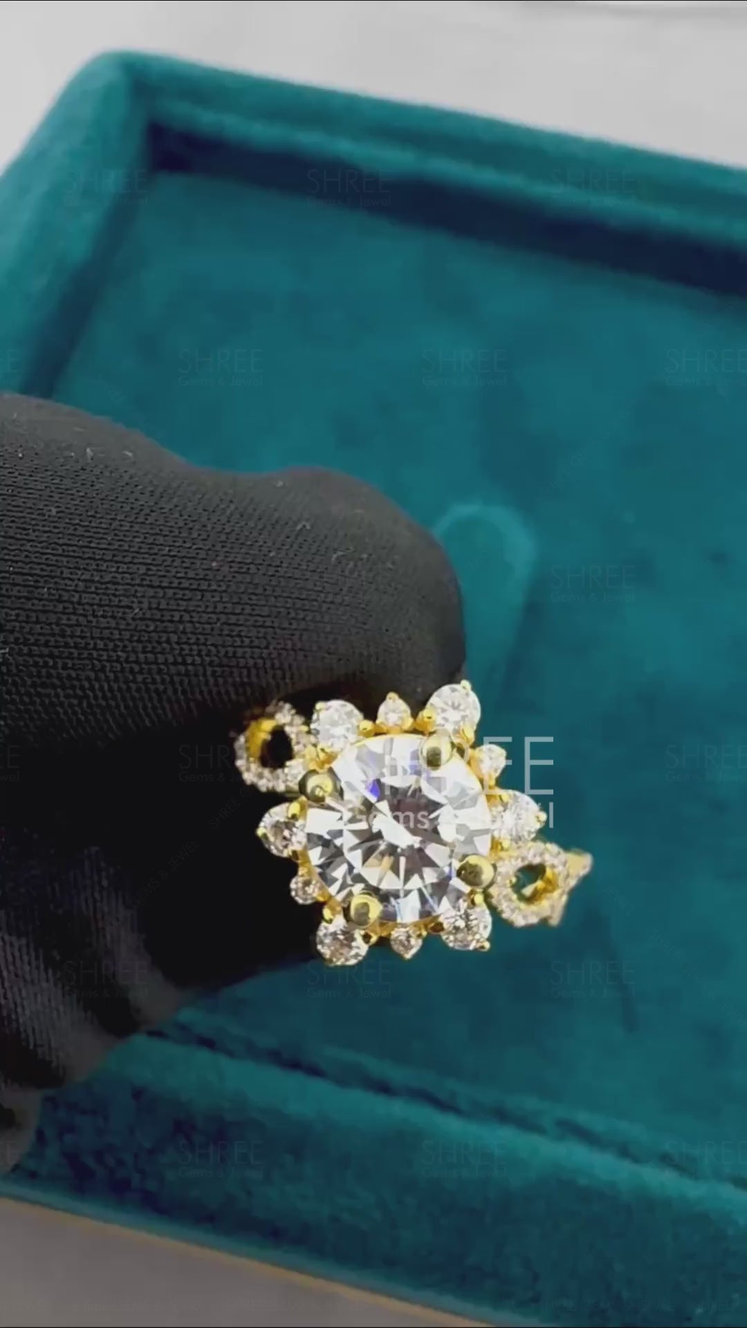 Video of Vintage Halo Diamond Ring for Her