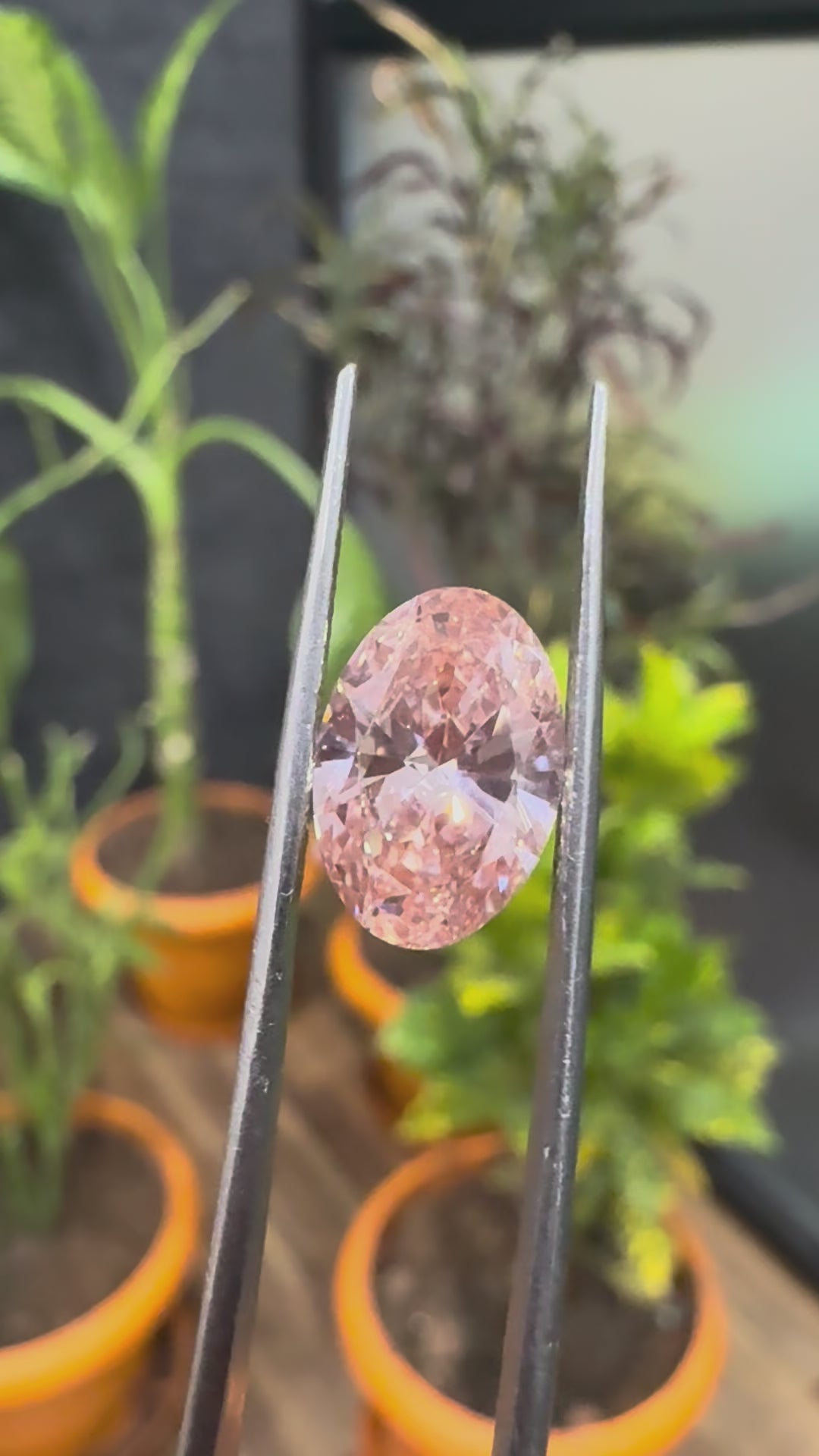 Video of Oval Cut Lab Grown Pink Diamond