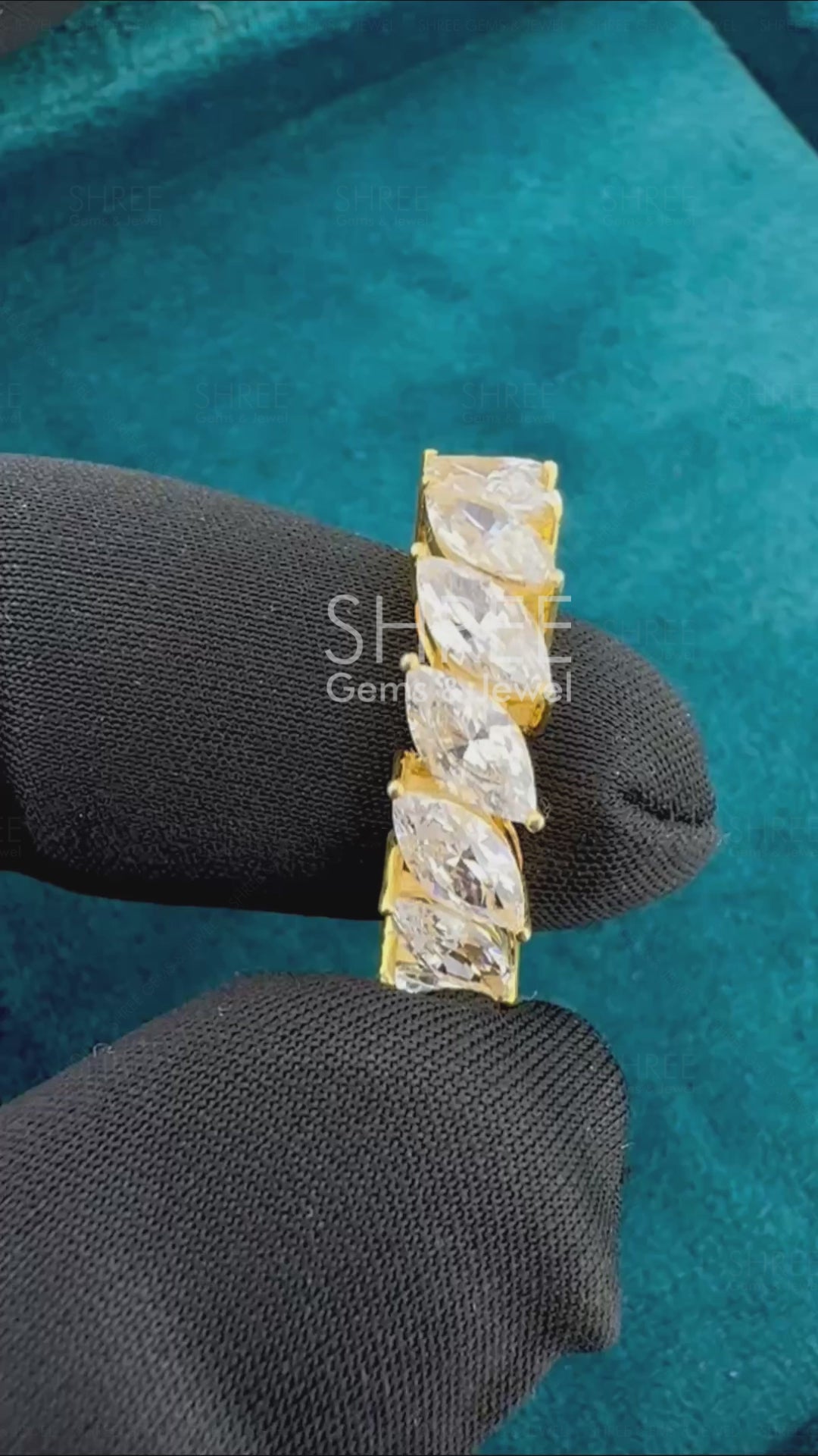 Video of 3.50 Ct Marquise Diamond Wedding Band for Women