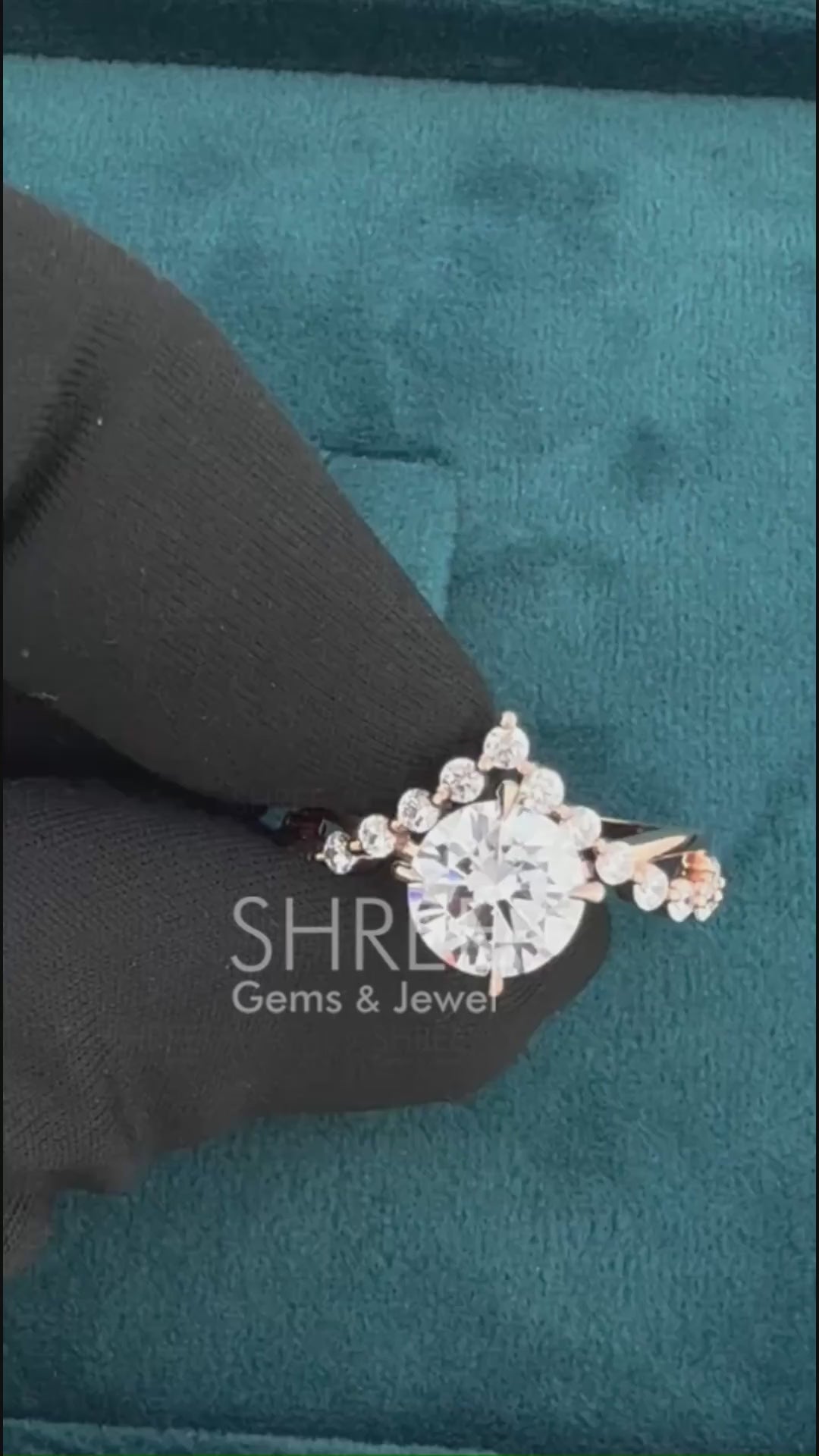 Video of Round Diamond Minimalist Curved Engagement Ring