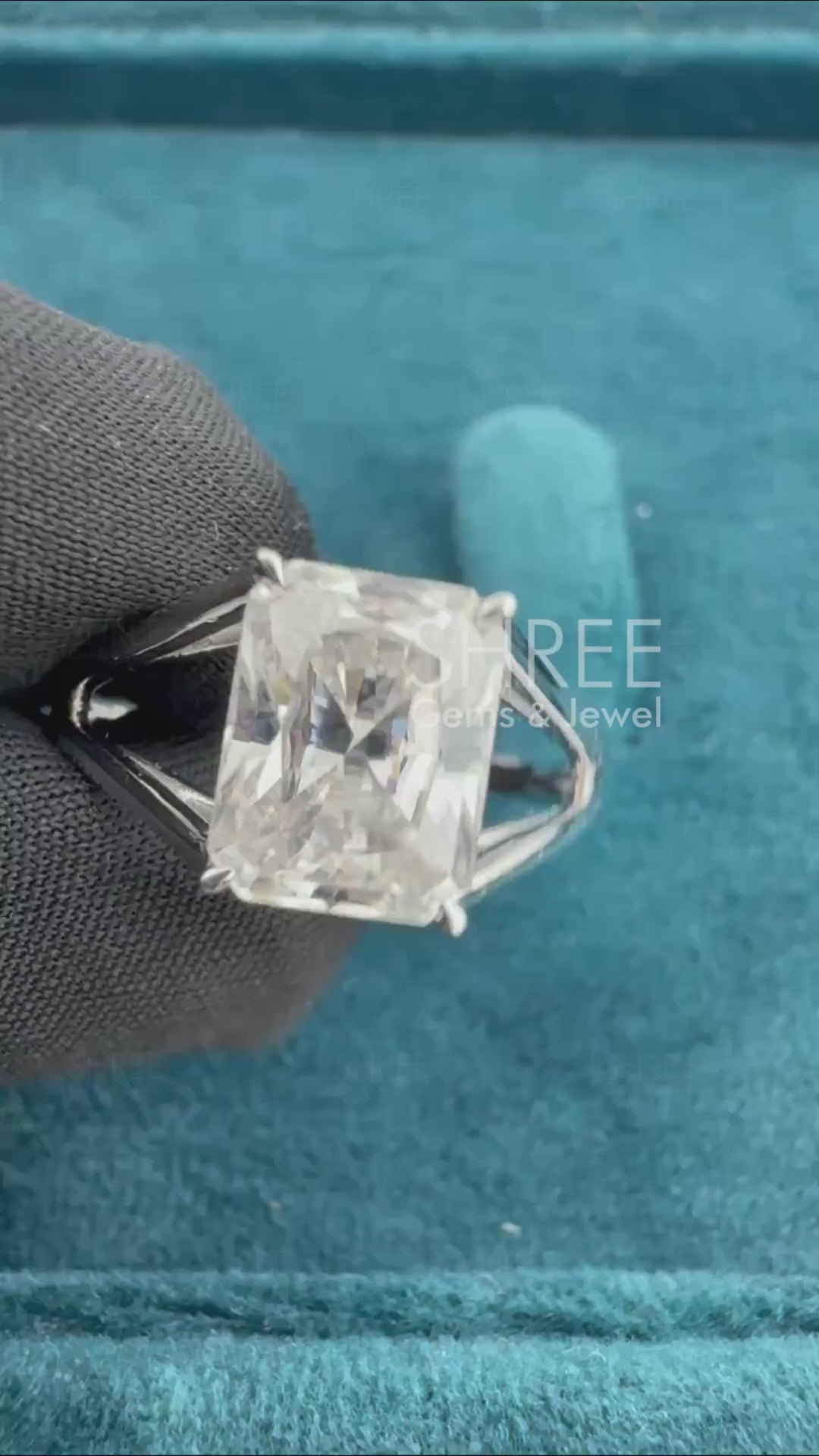 Video of 2 Ct Radiant Cut Solitaire Engagement Ring