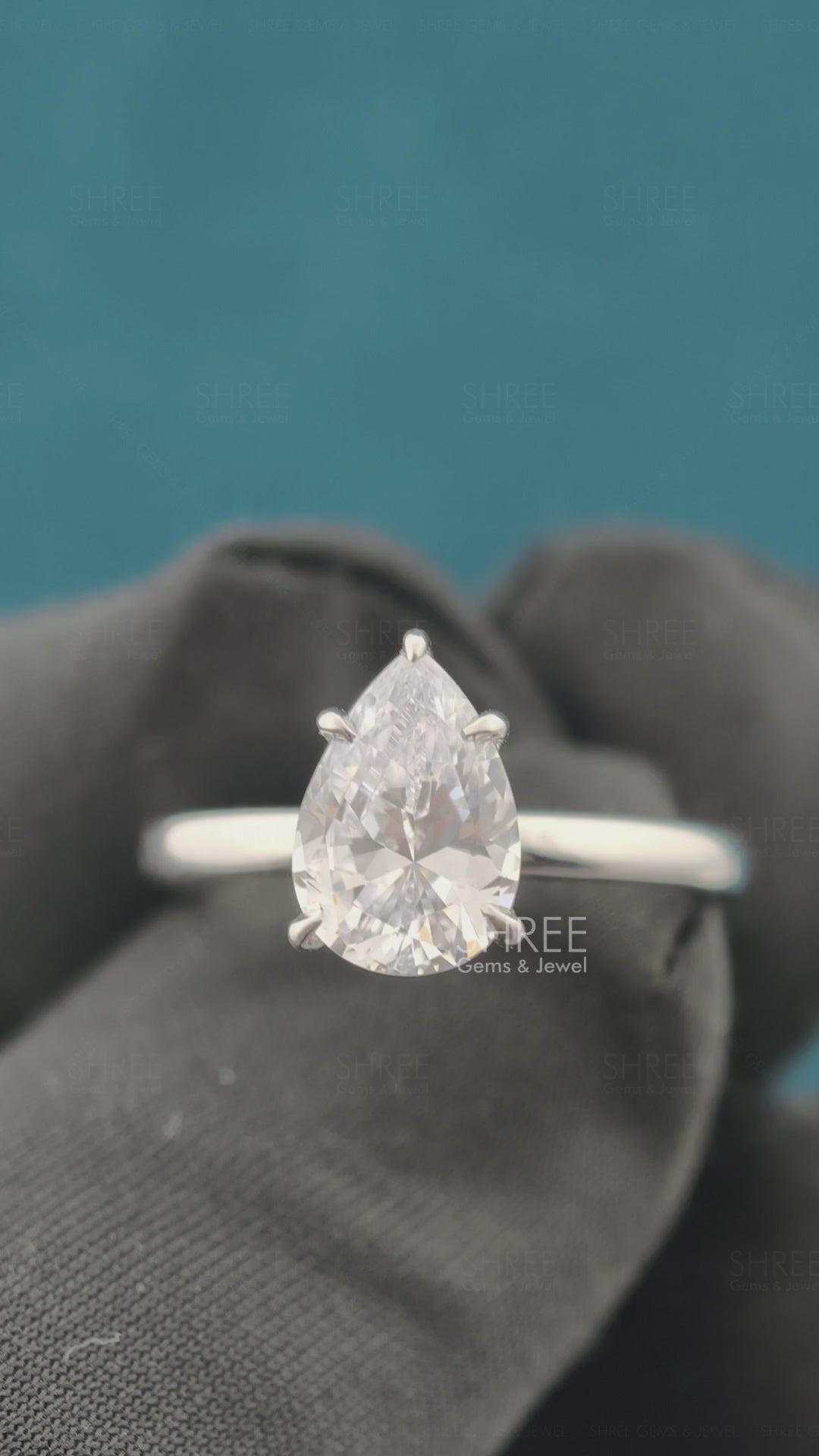 Video of 2 Carat Pear Solitaire Diamond Ring