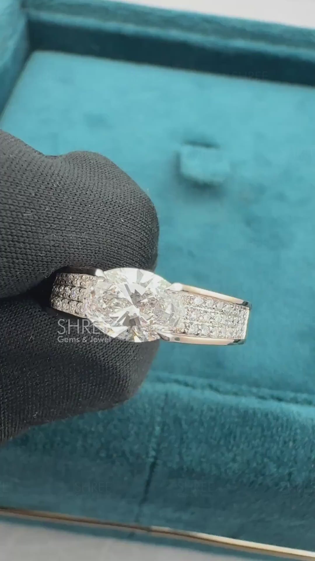 Video of 0.50 Ct Oval Lab Grown Diamond Engagement Ring