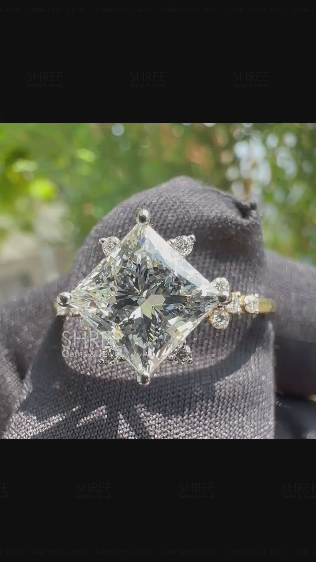 Video of Two Carat Princess Cut Diamond Engagement Ring