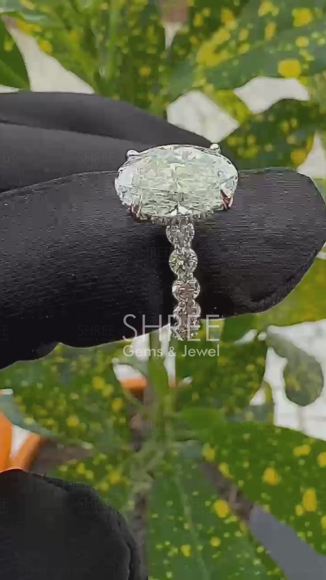 Video of 2 Carat Oval Hidden Halo Engagement Ring for Women