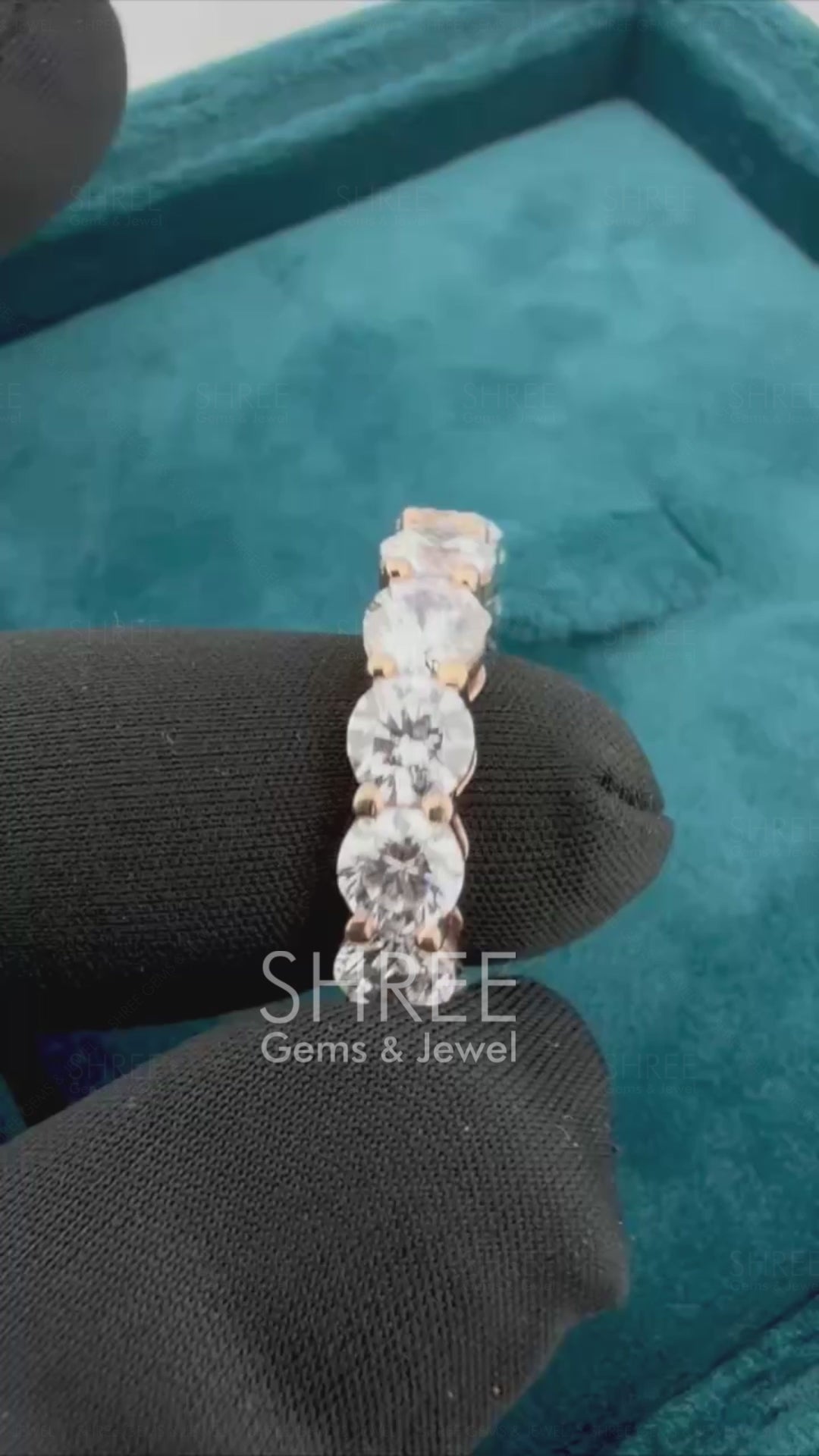 Video of 3 Ct Round Lab Diamond Eternity Band 