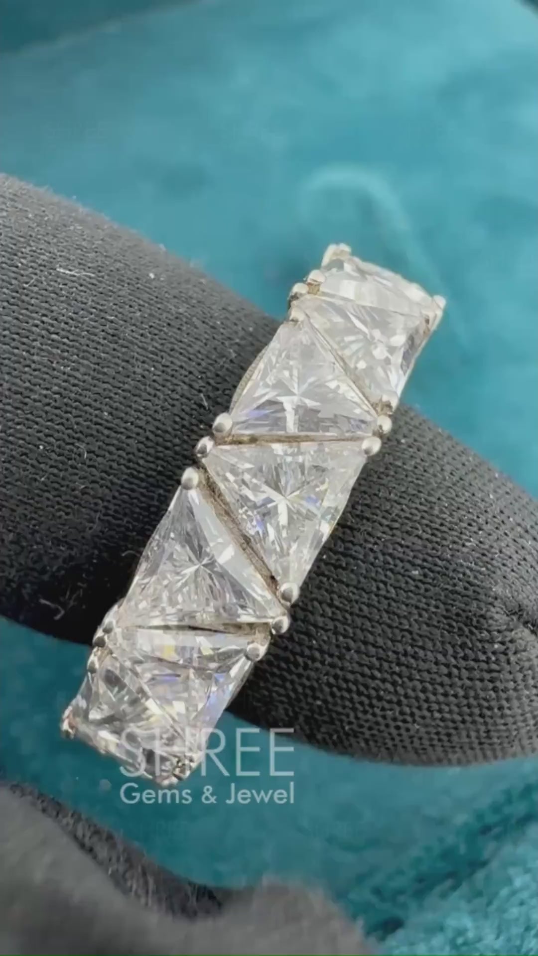 Video of Trillion Cut Diamond Eternity Band