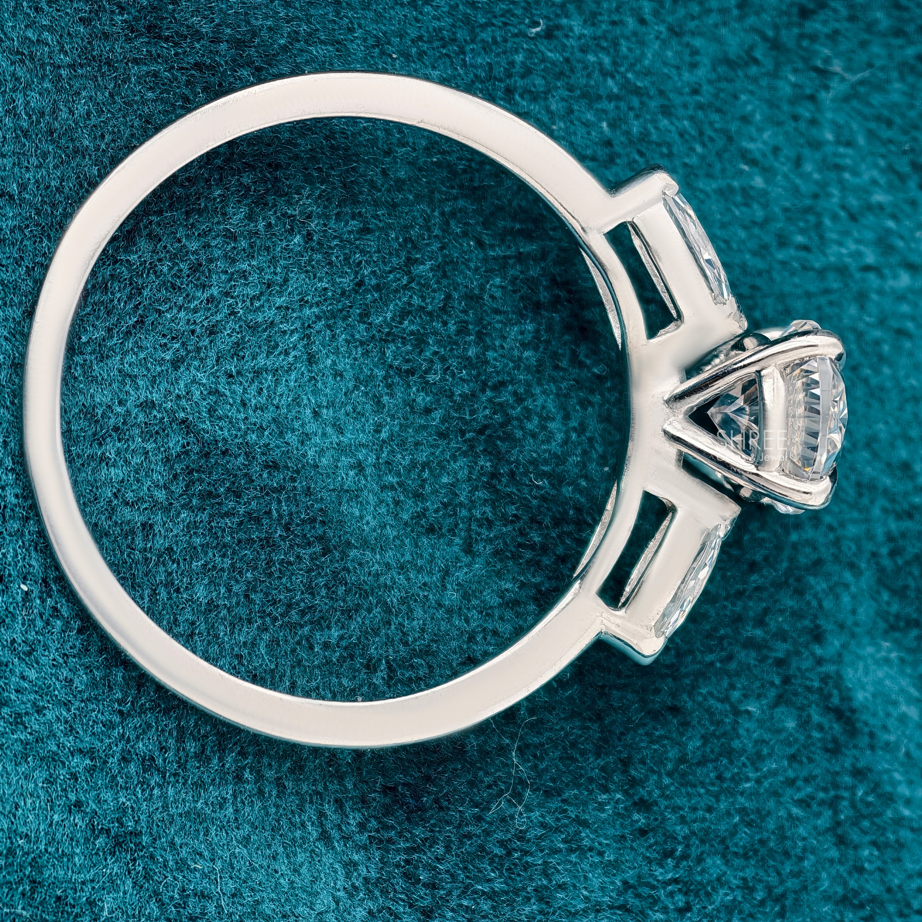 Oval Cut Lab Diamond Three Stone Classic Engagement Ring